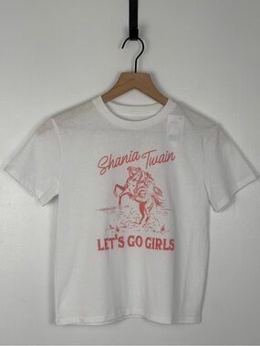 Shania Twain “Let's Go Girls” Kids White Graphic T-Shirt Cowgirl Horse Rodeo